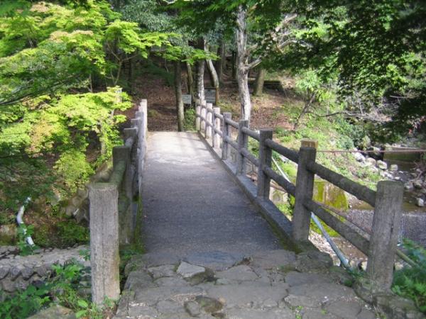 絶好の天候の中、駐車場横の橋をキャンプ場に向かいスタートします。